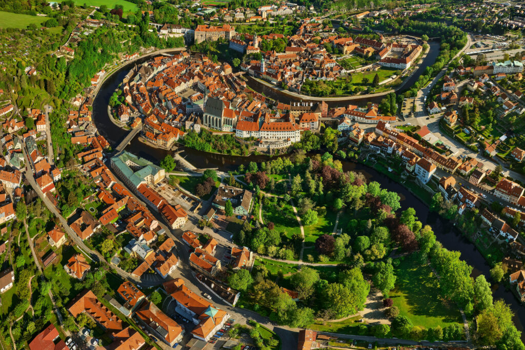 Český Krumlov letecky